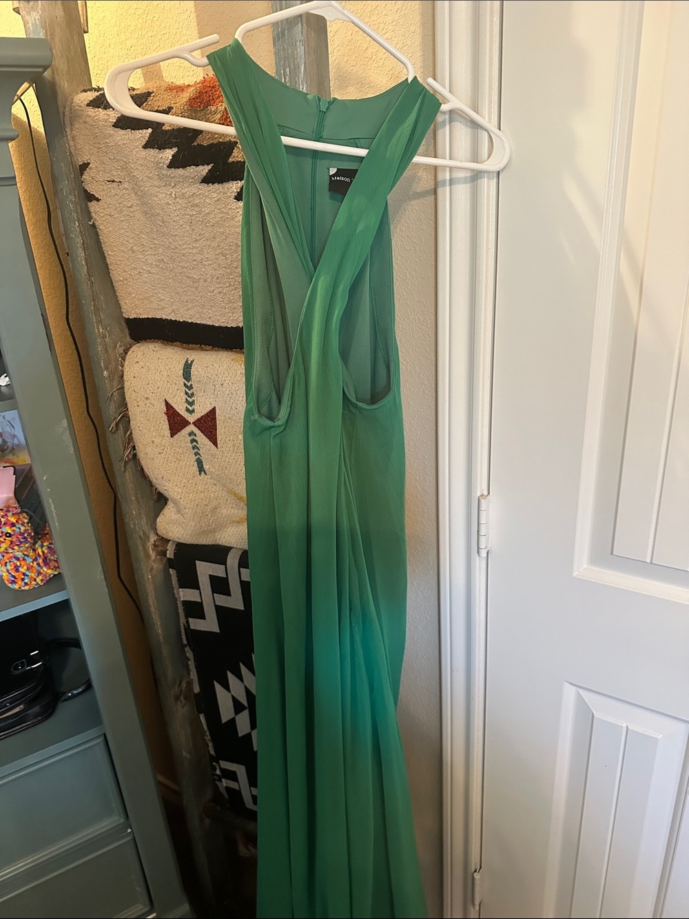 Maison Tara Teal V-Neck Maxi Dress